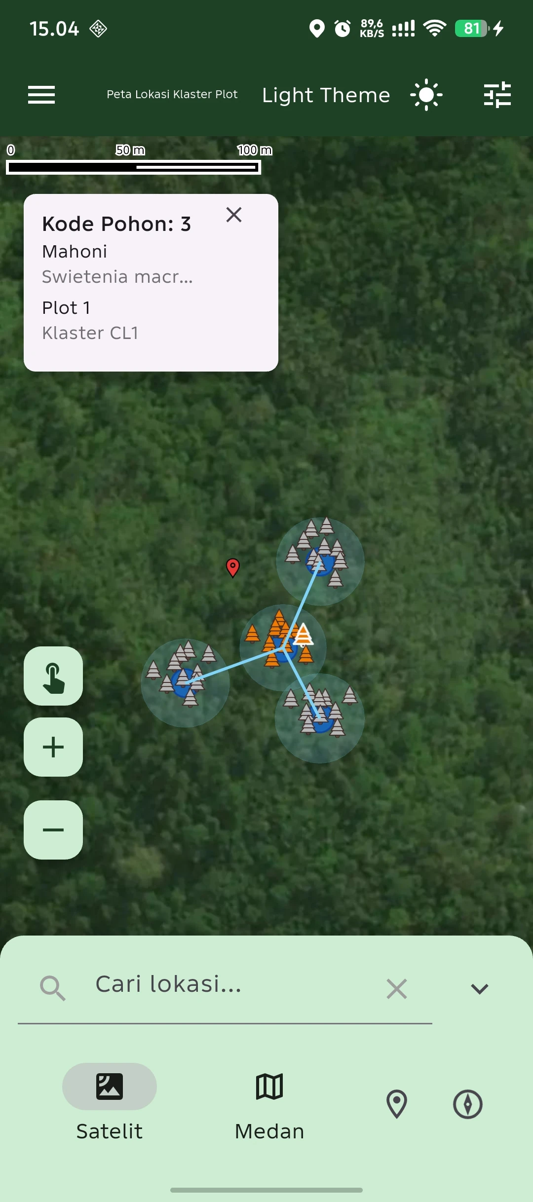 Tampilan aplikasi Azimutree 2