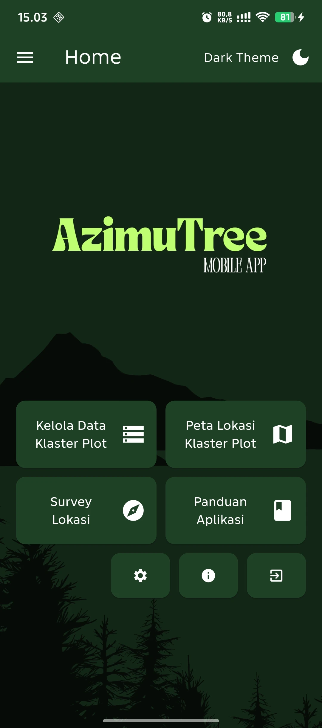Tampilan aplikasi Azimutree 4